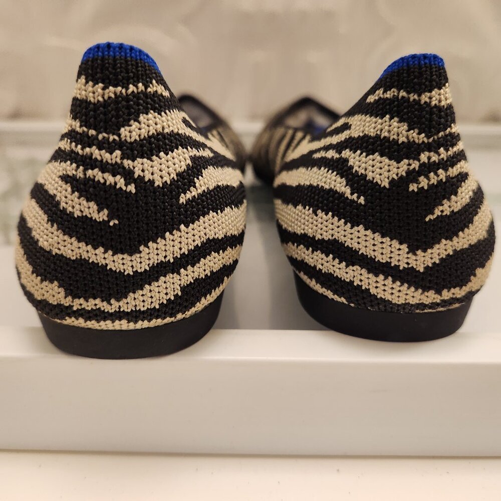 Rothy's Black/Cream Zebra Point toe flats. NWT. Size 6 - Picture 5 of 8